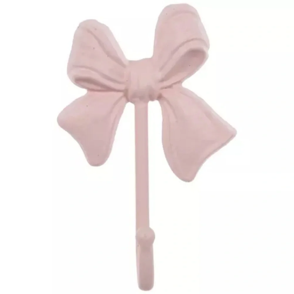 (2) Pink Bow Metal Wall Hook